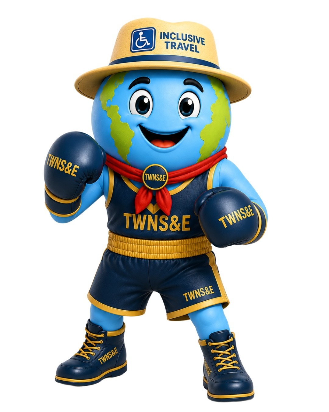 Boley in boxing gloves and trunks, ready for a title fight