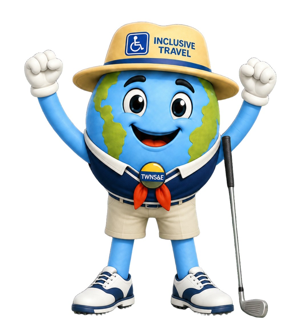 Boley in golf polo holding a golf club