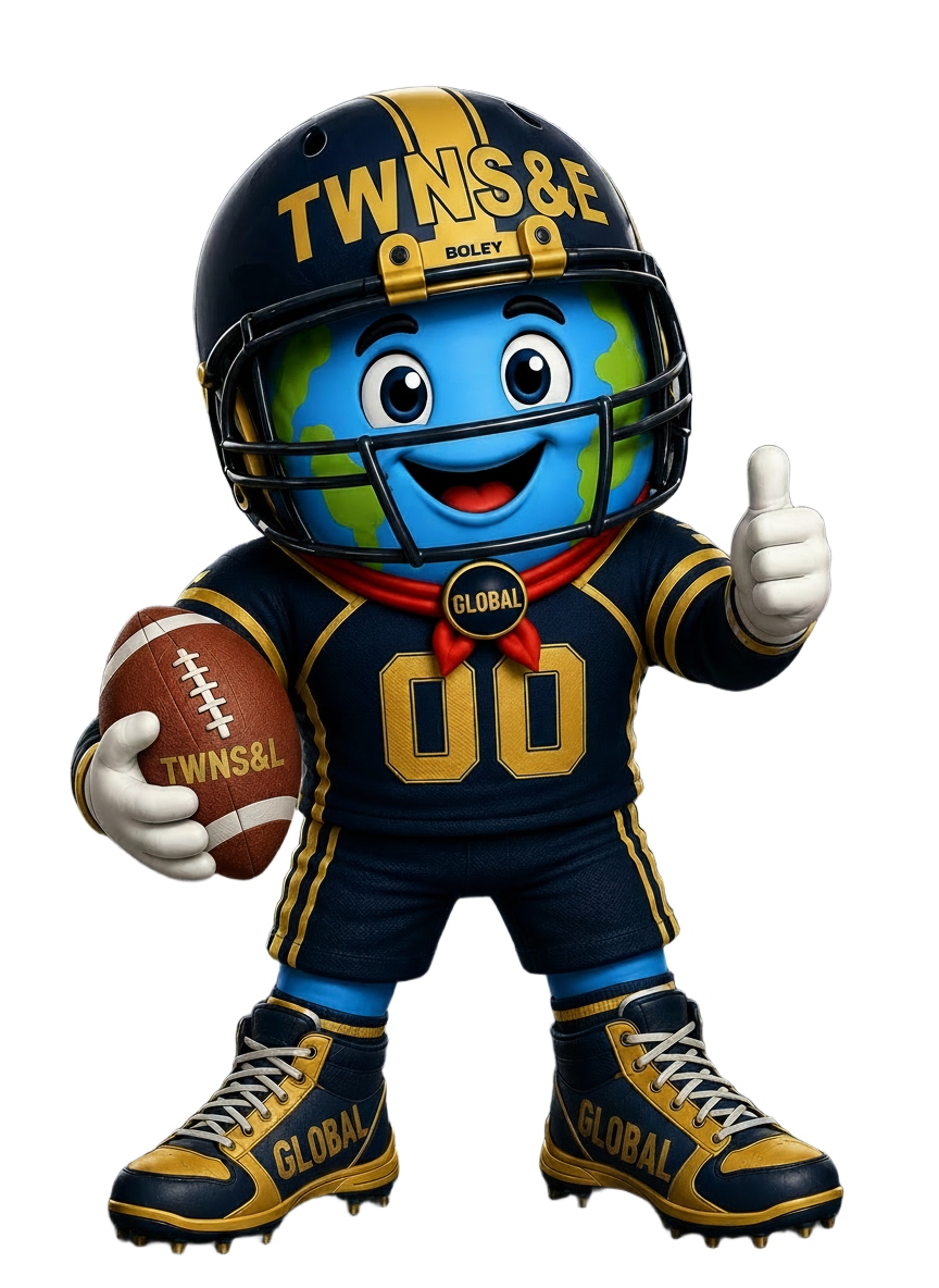 Boley in football gear, holding a football